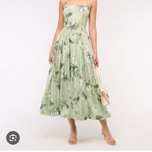 NWT Abercrombie Dipped-Waist Bubble Hem Midi Dress Size L